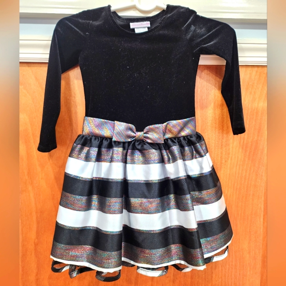 Girls black Velvet Dress